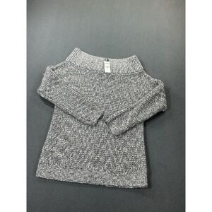Express Sweater Womens Medium Gray Cowl Neck Marled Chunky Knit Stretch Pullover